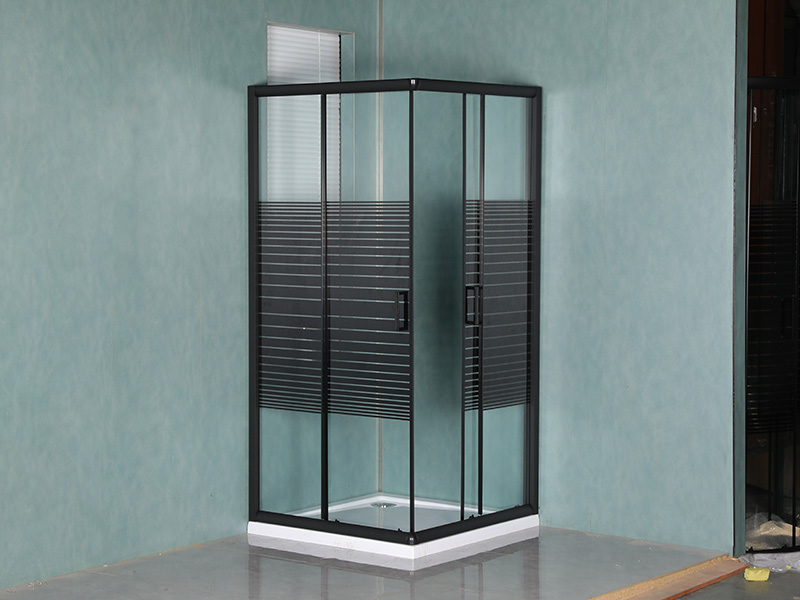 SQ อลูมิเนียมโปรไฟล์สีดำตู้อาบน้ำบานเลื่อนสี่เหลี่ยมพร้อมที่จับสองรู SQ อลูมิเนียมโปรไฟล์สีดำตู้อาบน้ำบานเลื่อนสี่เหลี่ยมพร้อมที่จับสองรู
