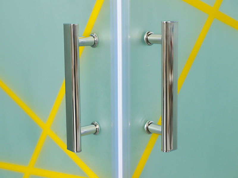 ตู้อาบน้ำบานเลื่อน RE, กระจกนิรภัยด้านพร้อมการพิมพ์, โปรไฟล์อลูมิเนียมสีทอง, ที่จับสองรู, พร้อมถาด ตู้อาบน้ำบานเลื่อน RE, กระจกนิรภัยด้านพร้อมการพิมพ์, โปรไฟล์อลูมิเนียมสีทอง, ที่จับสองรู, พร้อมถาด