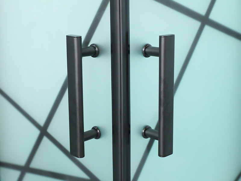 ตู้อาบน้ำบานเลื่อน SQ, กระจกนิรภัยด้านพร้อมการพิมพ์, โปรไฟล์อลูมิเนียมสีดำ, ที่จับสองรู, พร้อมถาด ตู้อาบน้ำบานเลื่อน SQ, กระจกนิรภัยด้านพร้อมการพิมพ์, โปรไฟล์อลูมิเนียมสีดำ, ที่จับสองรู, พร้อมถาด