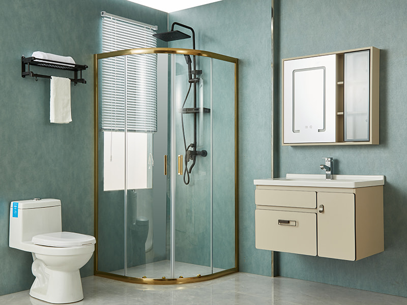 ตู้อาบน้ำบานเลื่อน SE, กระจกนิรภัยใส, โปรไฟล์อลูมิเนียมสีทอง, ที่จับสองรู, ไม่มีถาด ตู้อาบน้ำบานเลื่อน SE, กระจกนิรภัยใส, โปรไฟล์อลูมิเนียมสีทอง, ที่จับสองรู, ไม่มีถาด