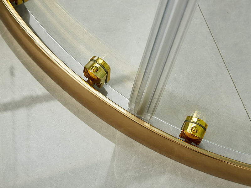 ตู้อาบน้ำบานเลื่อน SE, กระจกนิรภัยใส, โปรไฟล์อลูมิเนียมสีทอง, ที่จับสองรู, ไม่มีถาด ตู้อาบน้ำบานเลื่อน SE, กระจกนิรภัยใส, โปรไฟล์อลูมิเนียมสีทอง, ที่จับสองรู, ไม่มีถาด