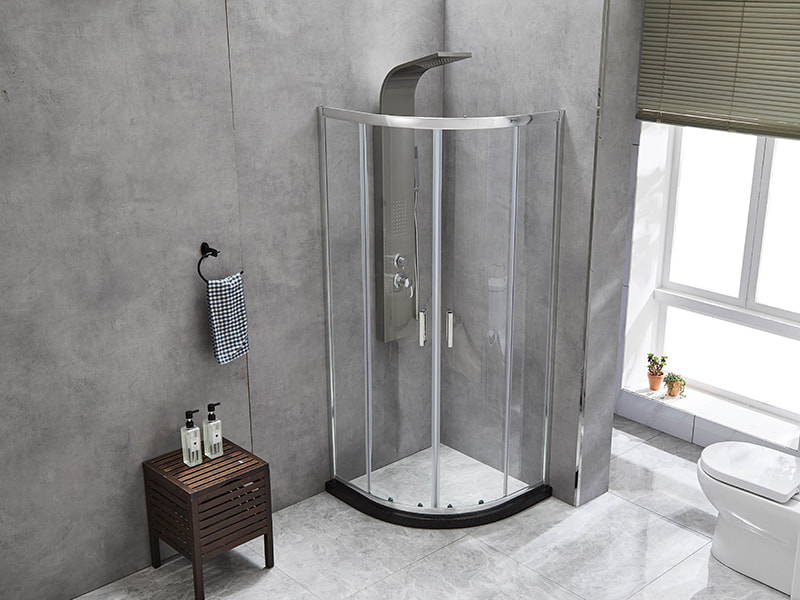 ตู้อาบน้ำบานเลื่อน SE, กระจกนิรภัยใส, โครงอะลูมิเนียมโครเมียม, มือจับสองรู, ไม่มีถาด ตู้อาบน้ำบานเลื่อน SE, กระจกนิรภัยใส, โครงอะลูมิเนียมโครเมียม, มือจับสองรู, ไม่มีถาด