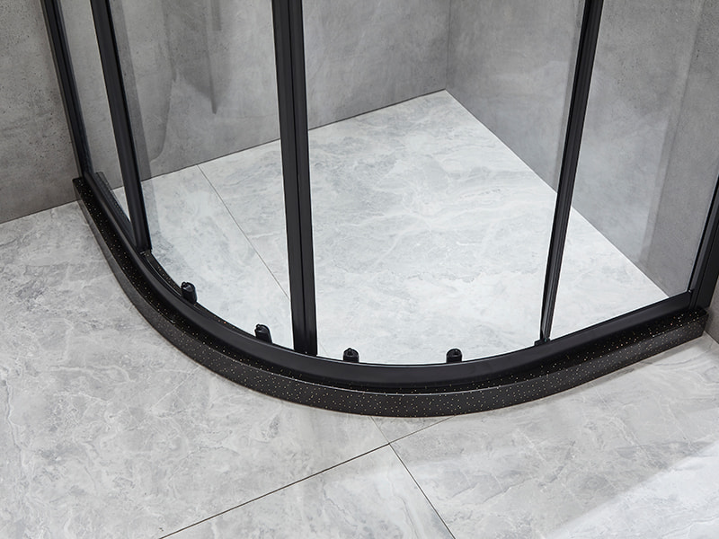 ตู้อาบน้ำบานเลื่อน SE, กระจกนิรภัยใส, โปรไฟล์อลูมิเนียมสีดำ, มือจับสองรู, ไม่มีถาด ตู้อาบน้ำบานเลื่อน SE, กระจกนิรภัยใส, โปรไฟล์อลูมิเนียมสีดำ, มือจับสองรู, ไม่มีถาด